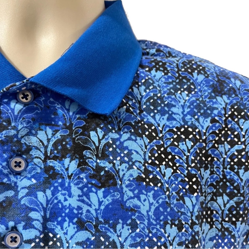 Robert Graham - Warden Blue - Classic Fit Polo Shirt Size M